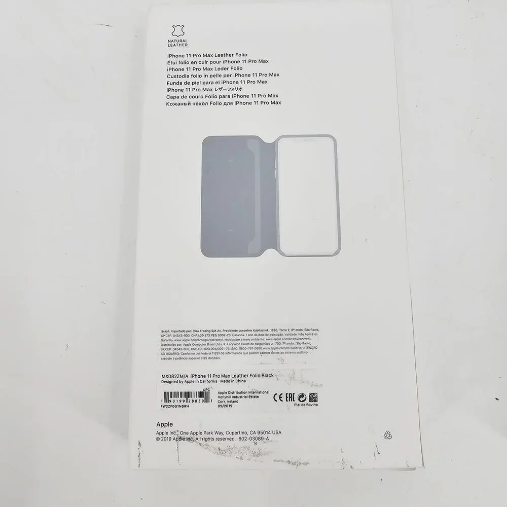 Genuine Apple Leather Folio for iPhone 11 Pro Max Phone Case Black NEW open box